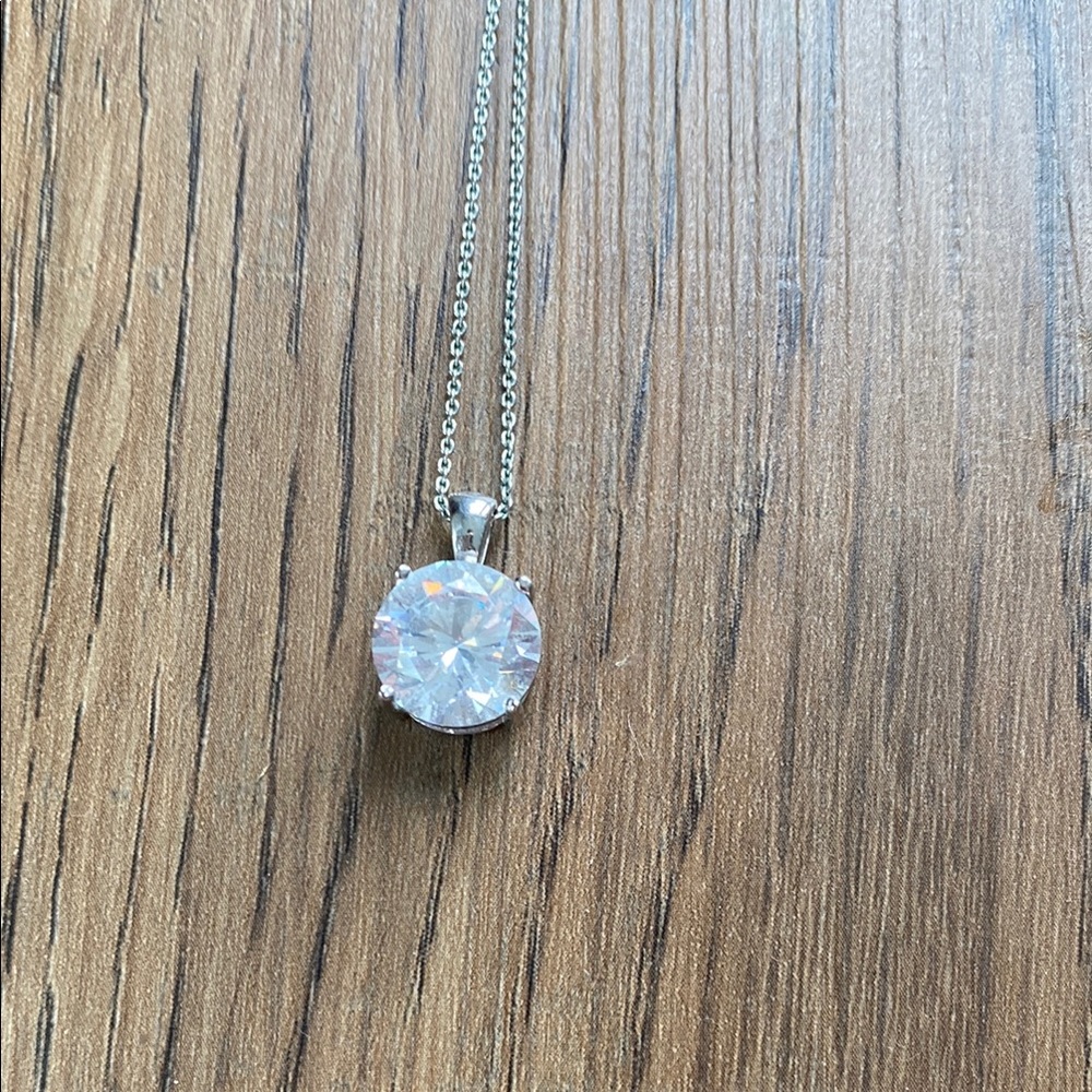 Francesca’s | Elegant Silver Necklace with Clear Gemstone